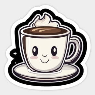 Happy cute coffee cup smiling Sticker